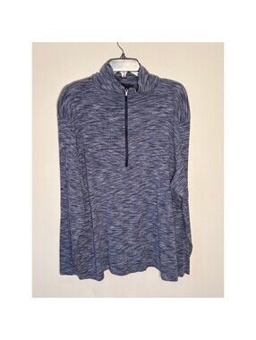 Columbia Womens XL Blue Space Dye Quarter Zip Pullover Long Sleeve Active Top